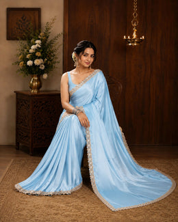 Aquarelle Satin Silk Saree - Slay Sutra thumbnail 1