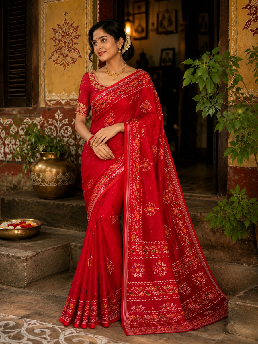 Bonolota Chanderi Cotton Saree- Chanderi Tales