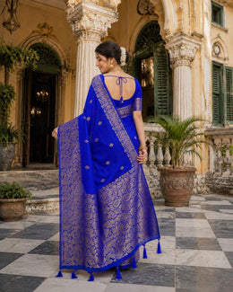 Zamindari soft silk saree Royal heritage thumbnail 2