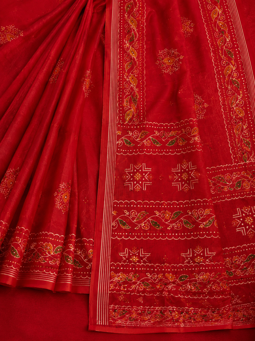 Bonolota Chanderi Cotton Saree- Chanderi Tales