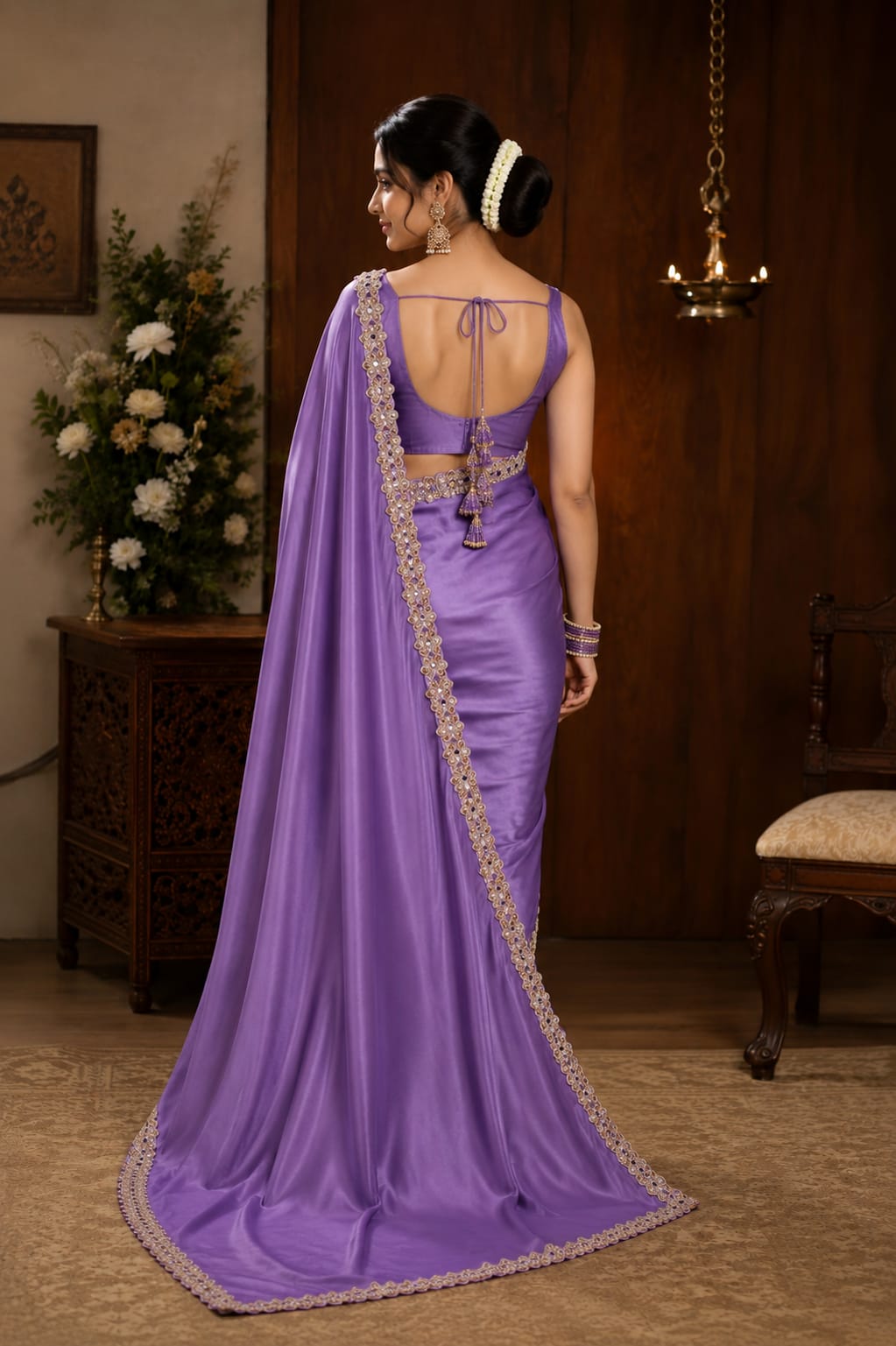 Lavora Satin silk Saree - Slay Sutra image 2