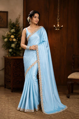 Aquarelle Satin Silk Saree - Slay Sutra thumbnail 4