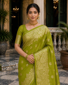 Zamindari soft silk saree Royal heritage thumbnail 4