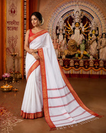 Sharodiya cotton silk -laal paar diaries thumbnail 5