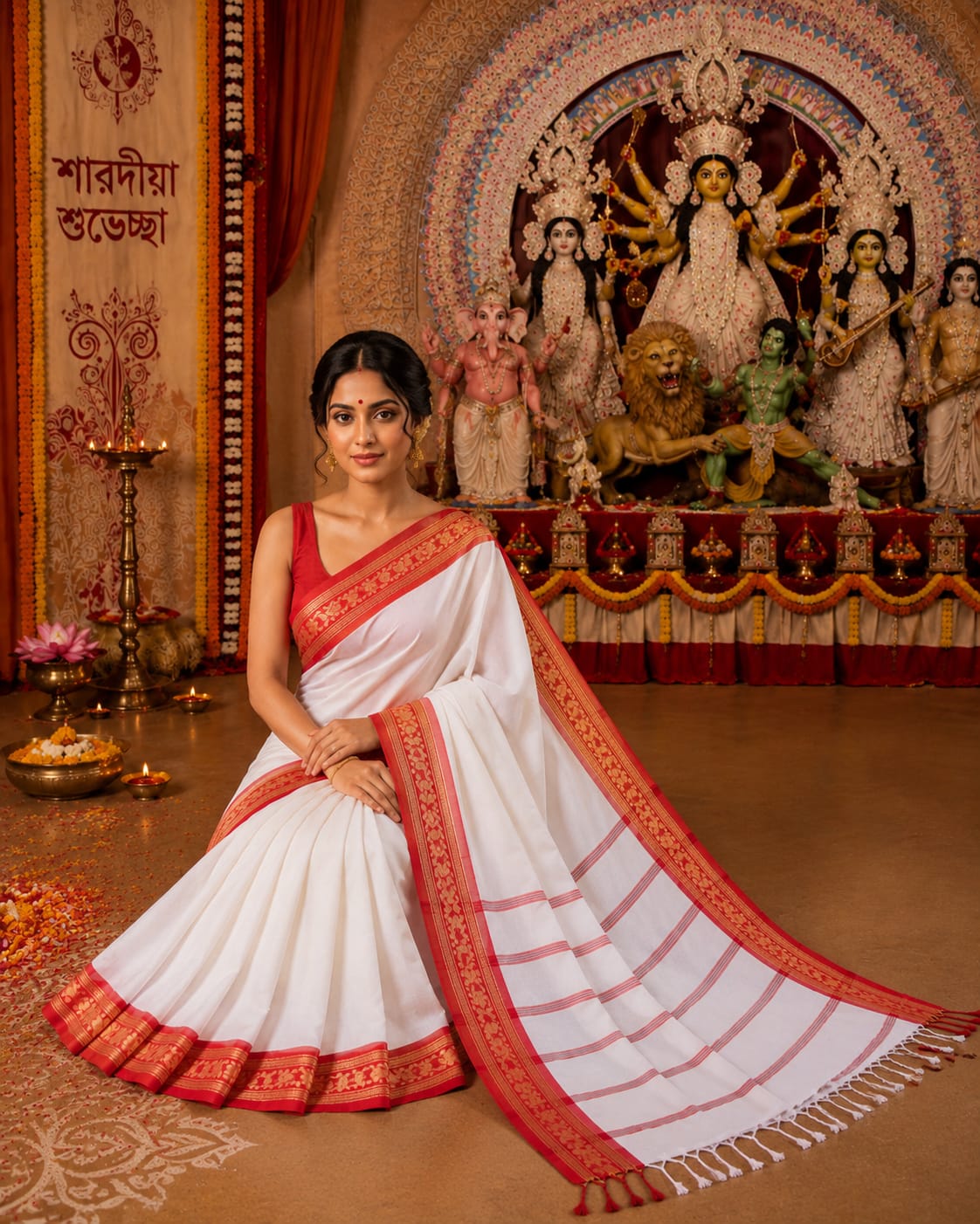 Sharodiya cotton silk -laal paar diaries image 7